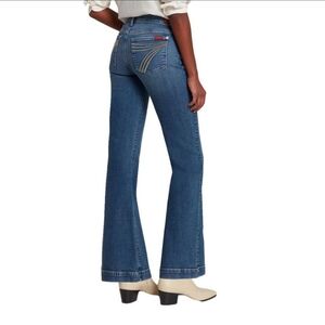 7 For All Mankind DoJo Wide Leg Low Rise Denim Jeans Women's Size 32